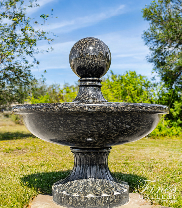 Marble Fountains  - Contemporary Black Granite Sphere Fountain - MF-1645